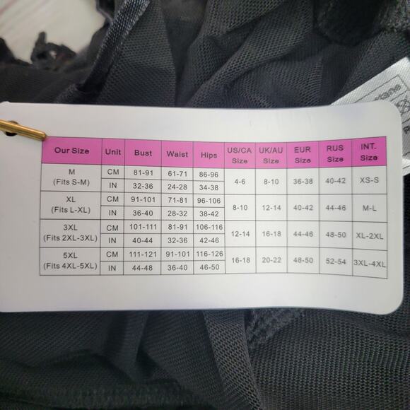 Womens 4xl US 16 Black Lace Sheer Baby Doll w/Thong Wired - Picture 6 of 7